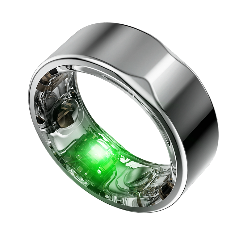 ViraSync Smart Ring i sølvfarve, ViraSync Smart Ring i sort farve, ViraSync Smart Ring i opladningsdock, ViraSync Smart Ring båret på pegefinger under træning, ViraSync Smart Ring viser søvndata på tilhørende app, ViraSync Smart Ring måler puls og iltmætning i realtid, ViraSync Smart Ring synkroniserer med smartphone via Bluetooth, ViraSync Smart Ring sporer aktivitet og hvileperioder, ViraSync Smart Ring overvåger søvnkvalitet og søvnfaser, Person bærer ViraSync Smart Ring under yogaøvelse, ViraSync Smart