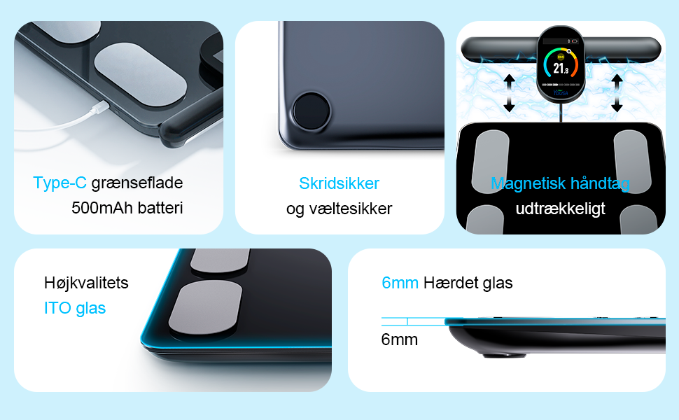smart vægt, kropsanalysevægt, avanceret vægt, kropsvægtmåler, digital badevægt, kropskompositionsmåler, kropsfedtanalysator, muskelmasse måling, BMI beregner, kropsvæskeanalyse, metabolisk alder måling, avanceret kropsanalyse, vægt med app, sundhedsdata tracking, kropsfedtprocent måling, kropsmasse måling, kropsvæskeprocent måling, mobilforbundet vægt, vægt med bluetooth, kropskompositionsmåler med app, sundhedsmonitorering, vægtanalyse, kropsanalyse i hjemmet, personlig kropskomposition, kropsmålingsvægt,